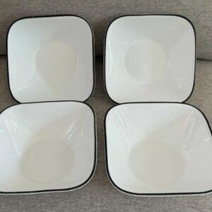 Set of 4 Corelle Vitrelle Casdcading Lines Square Bowls * Made in USA